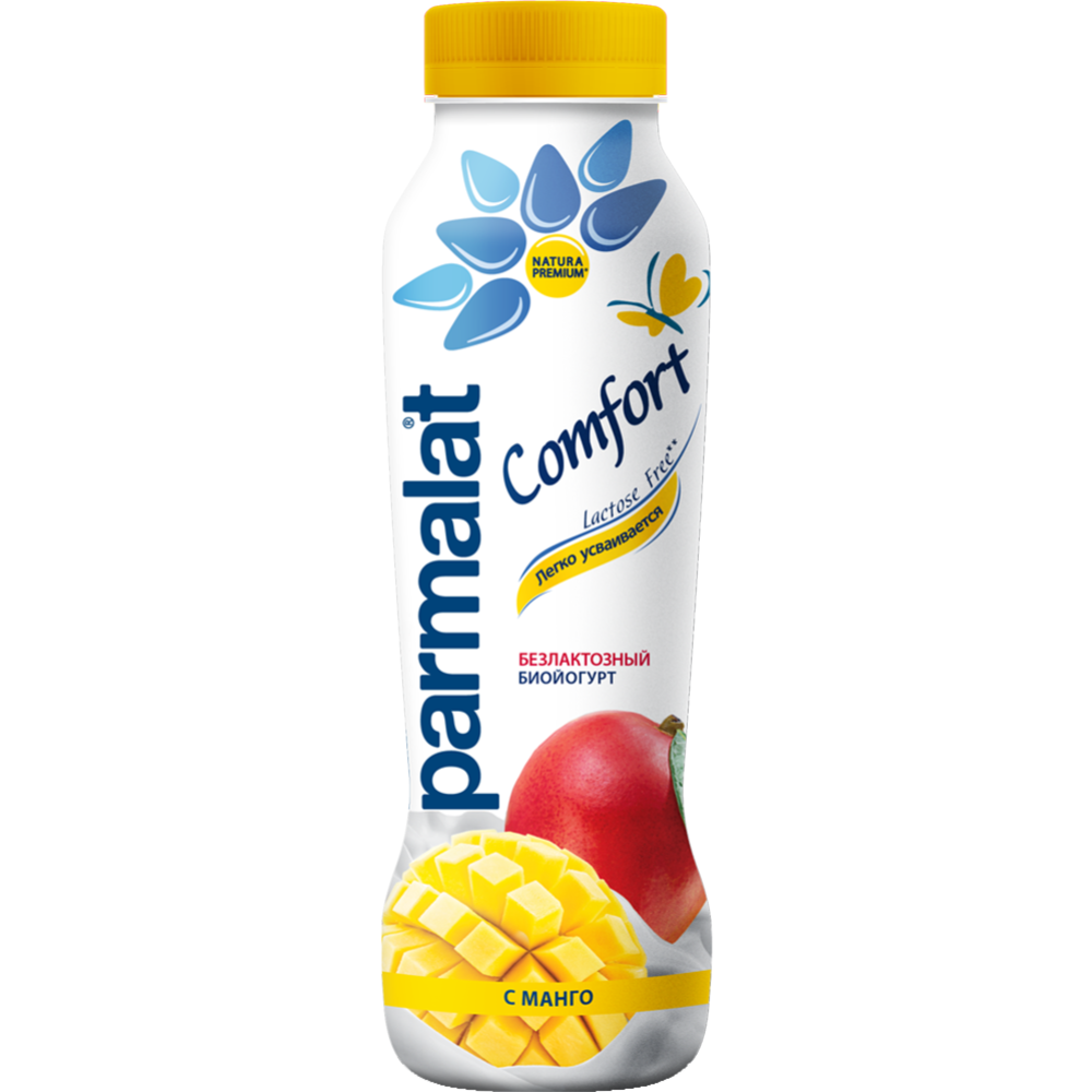 Биойогурт «Parmalat» безлактозный, манго, 1,5 % , 290 г
