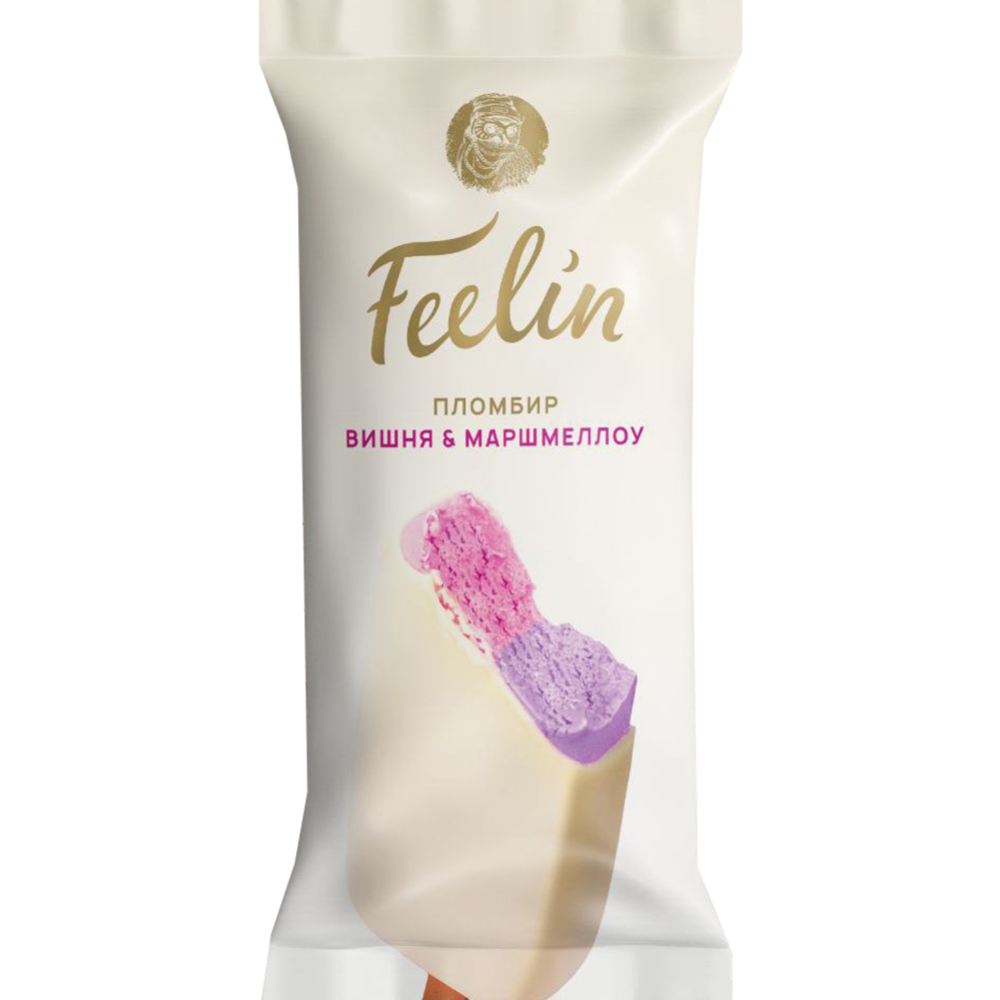 Мороженое «Feelin» пломбир с ароматом маршмеллоу и вишни, 60 г