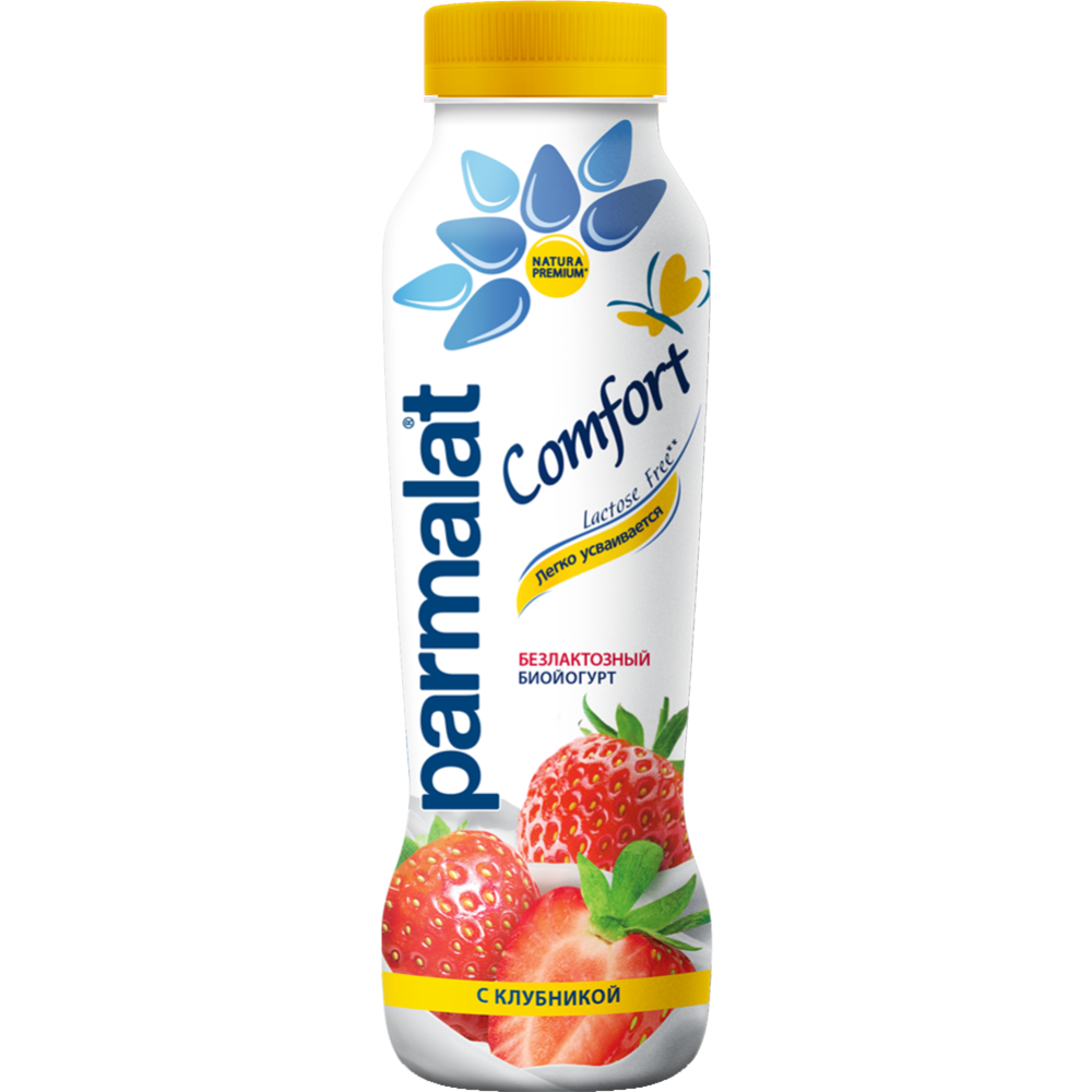 Биойогурт «Parmalat» безлактозный, клубника, 1,5 % , 290 г