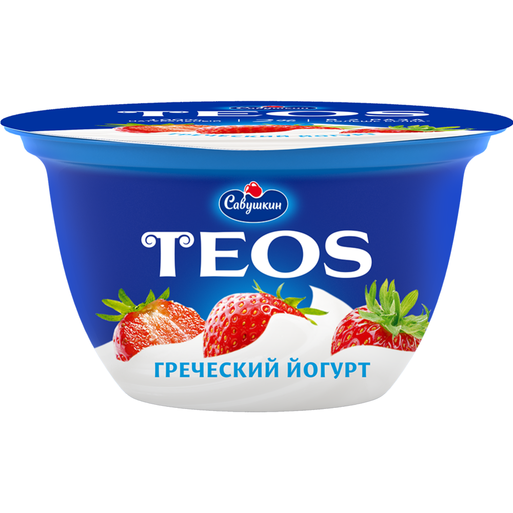 Йогурт греческий «Teos» клубника, 2%, 140 г