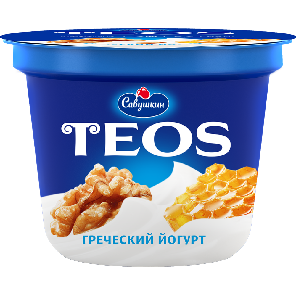 Йогурт греческий «Teos» грецкий орех и мед, 2%, 250 г